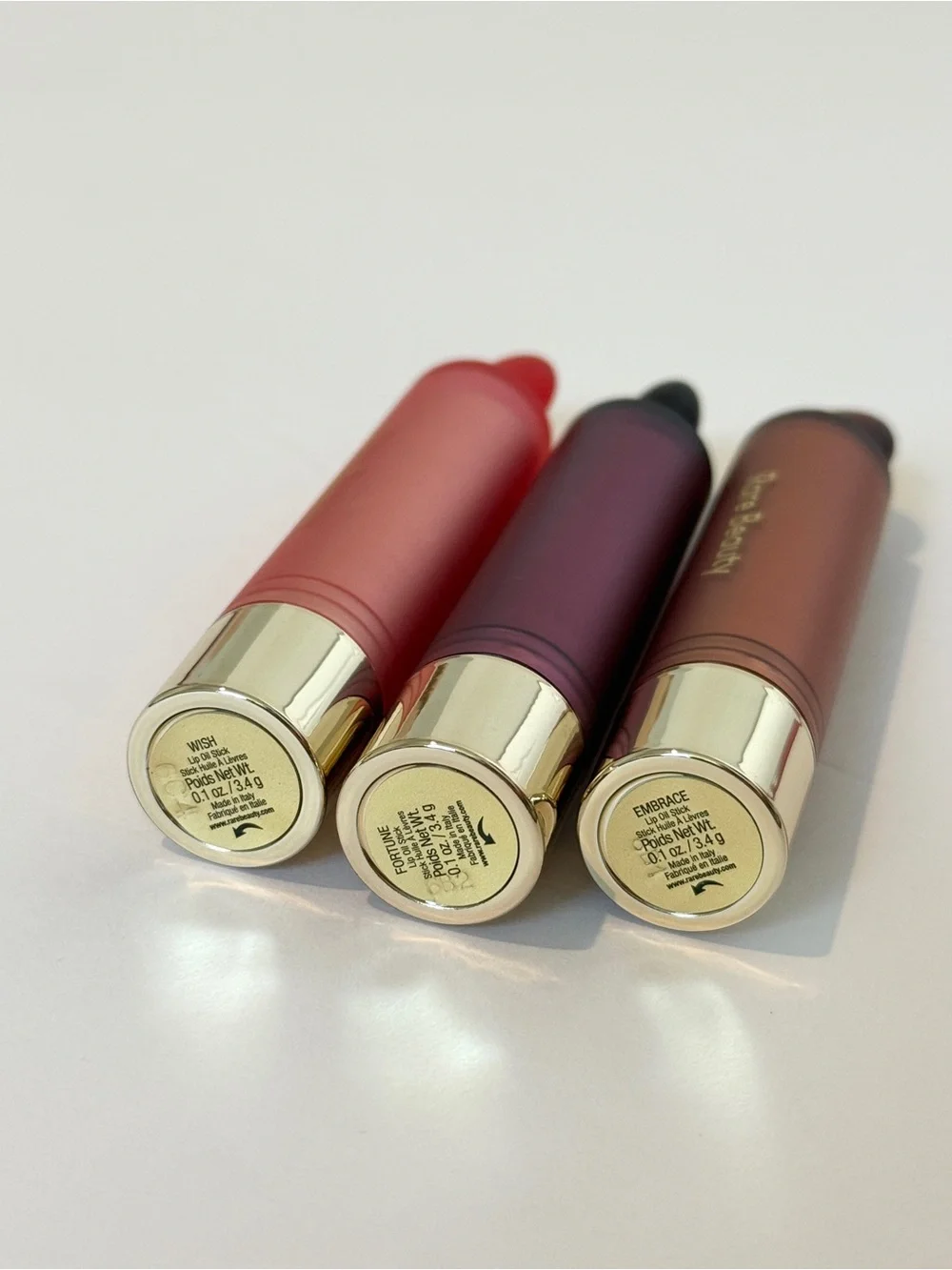 New rare beauty lip oil sticks